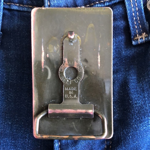 Western Belt Buckle Copper Running Horse Aztec Mustang Design Made in U.S.A. - Picture 3 of 3